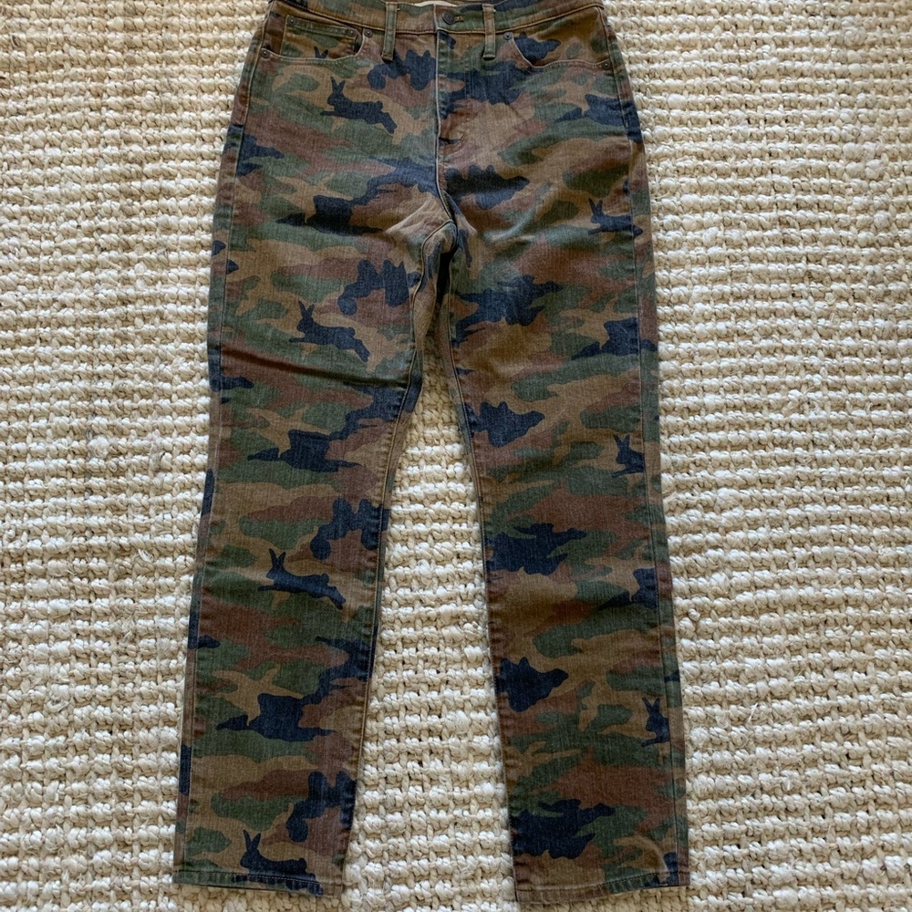 Madewell High-Rise Camo Skinny Jeans - Green/Brown
